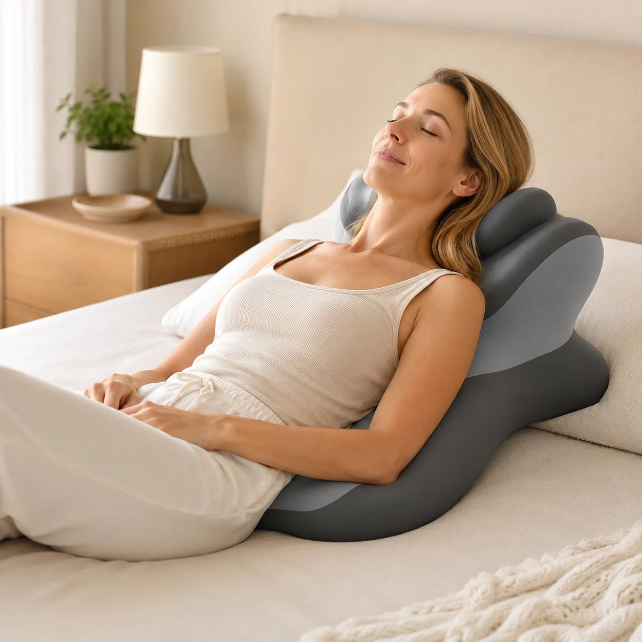 Multifunctional Memory Foam Prone Reading Pillow Removable Headrest