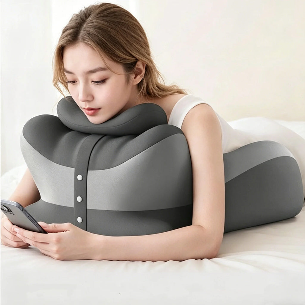 Multifunctional Memory Foam Prone Reading Pillow Removable Headrest