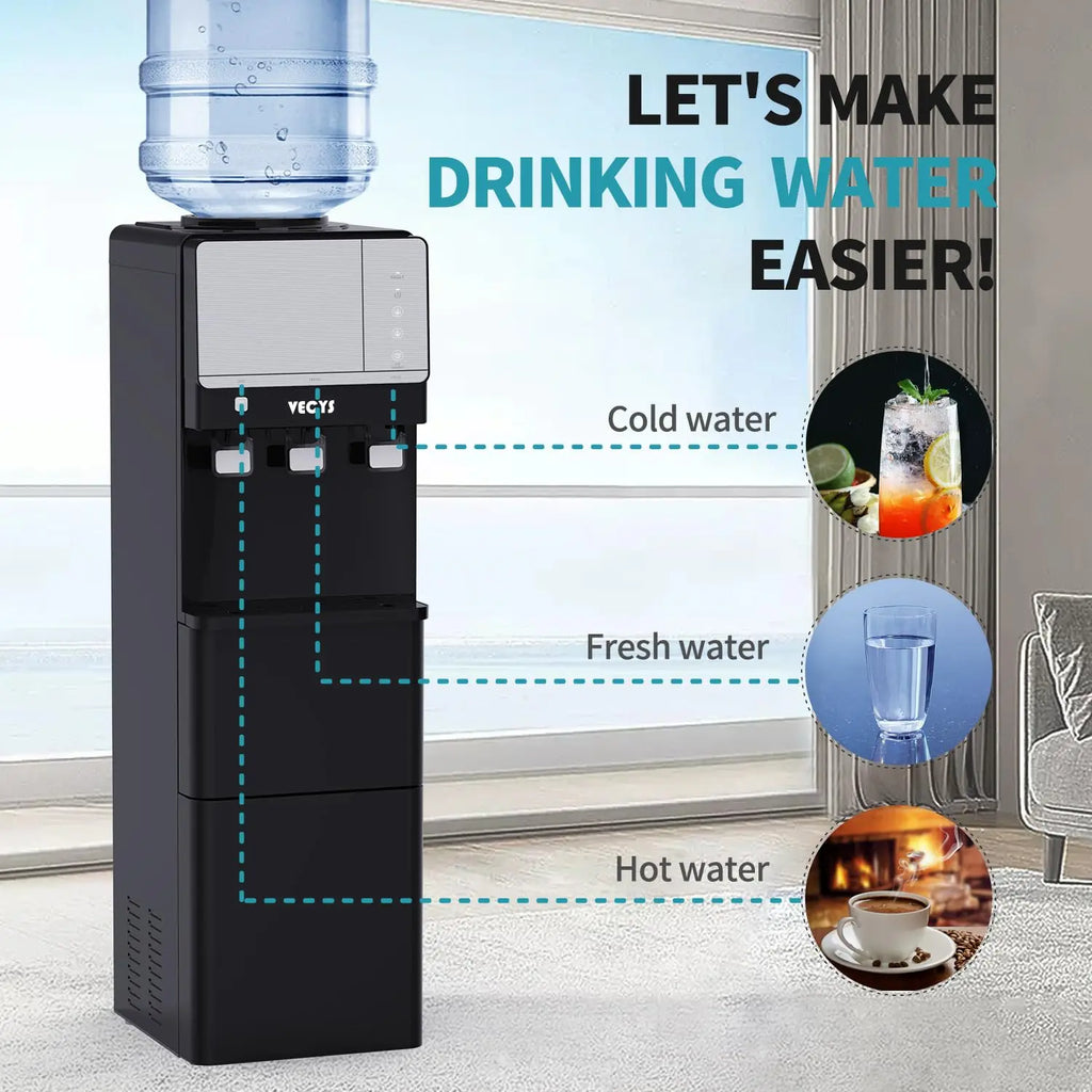 Hot and Cold Water Dispenser with Ice Maker