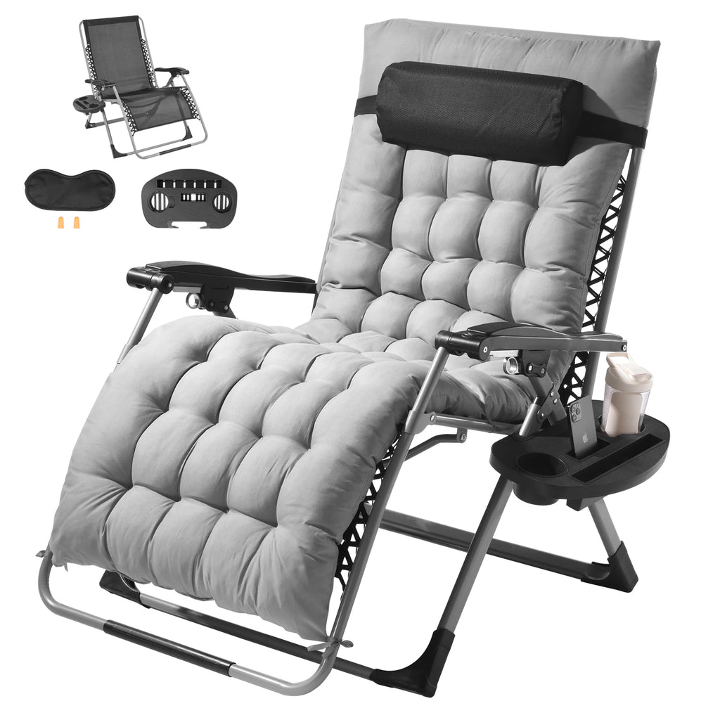 SucceBuy Zero Gravity Recliner Lounge Chair with Cushion Footrest and Cupholder
