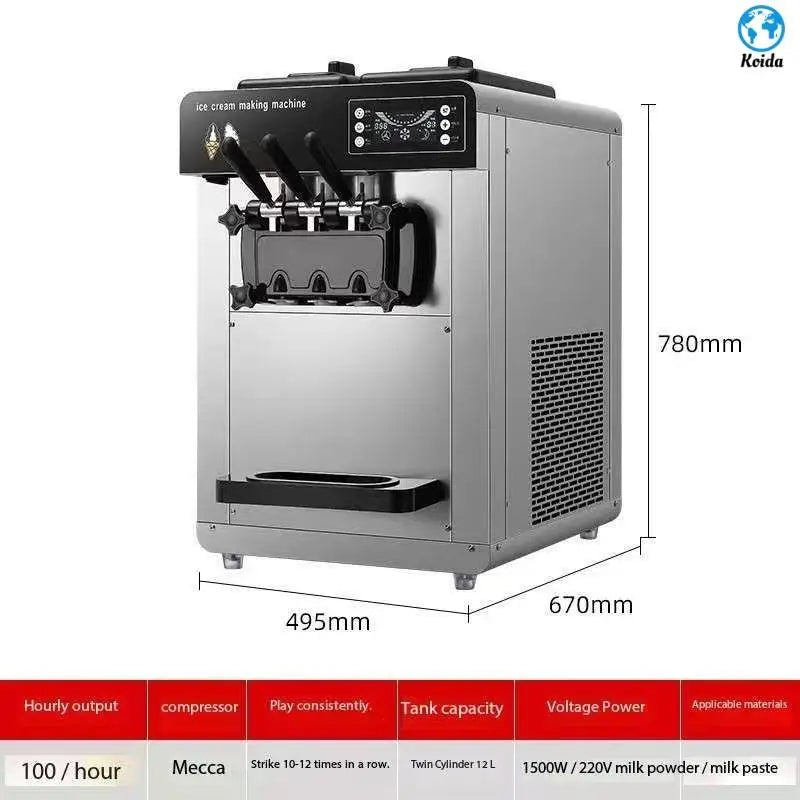 Commercial Stainless Steel Table Top Soft Ice Cream Machine