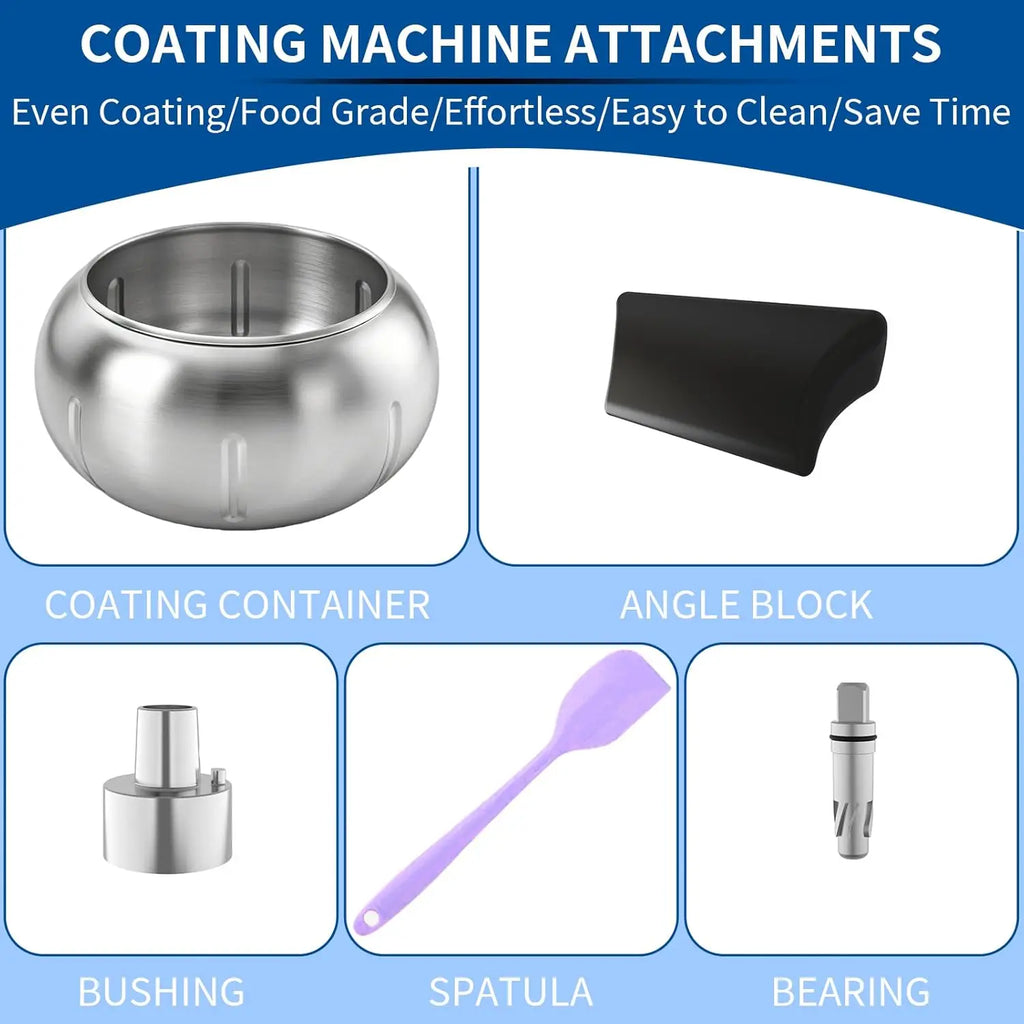 Chocolate Coating Attachments Fit KitchenAid 4.5QT 5QT Mixer, Candy Coating Tools For Chocolate Almond & Strawberry
