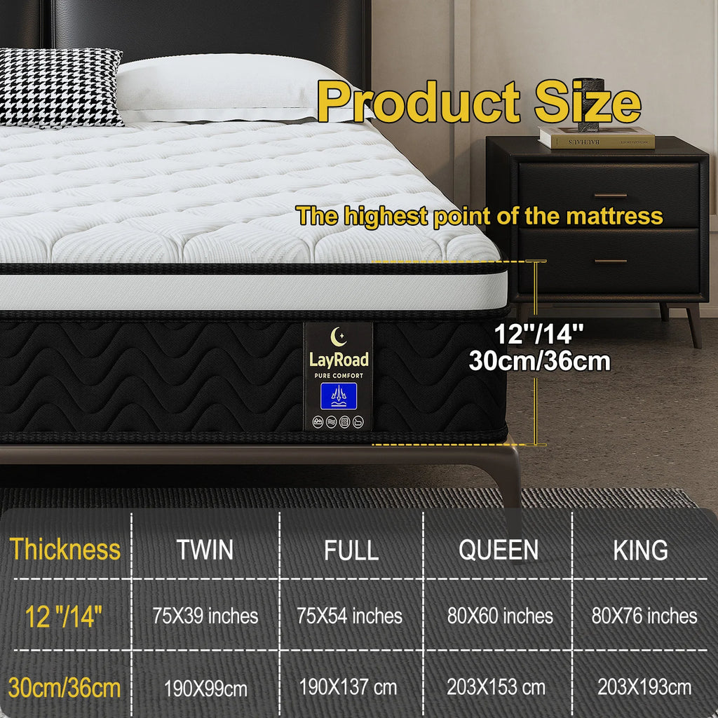 Memory Foam Mattress Twin Full Queen King Boxed Mattress Medium Firmness