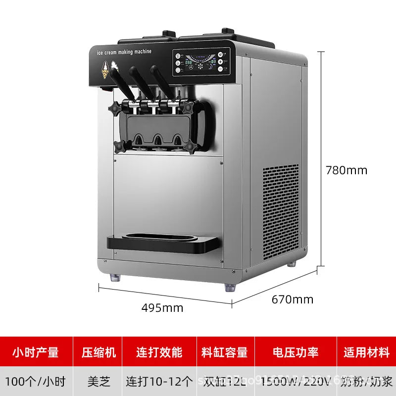 Commercial Stainless Steel Table Top Soft Ice Cream Machine