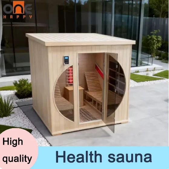 Outdoor Solid Wooden Prefabricated Natural Cedar Sauna
