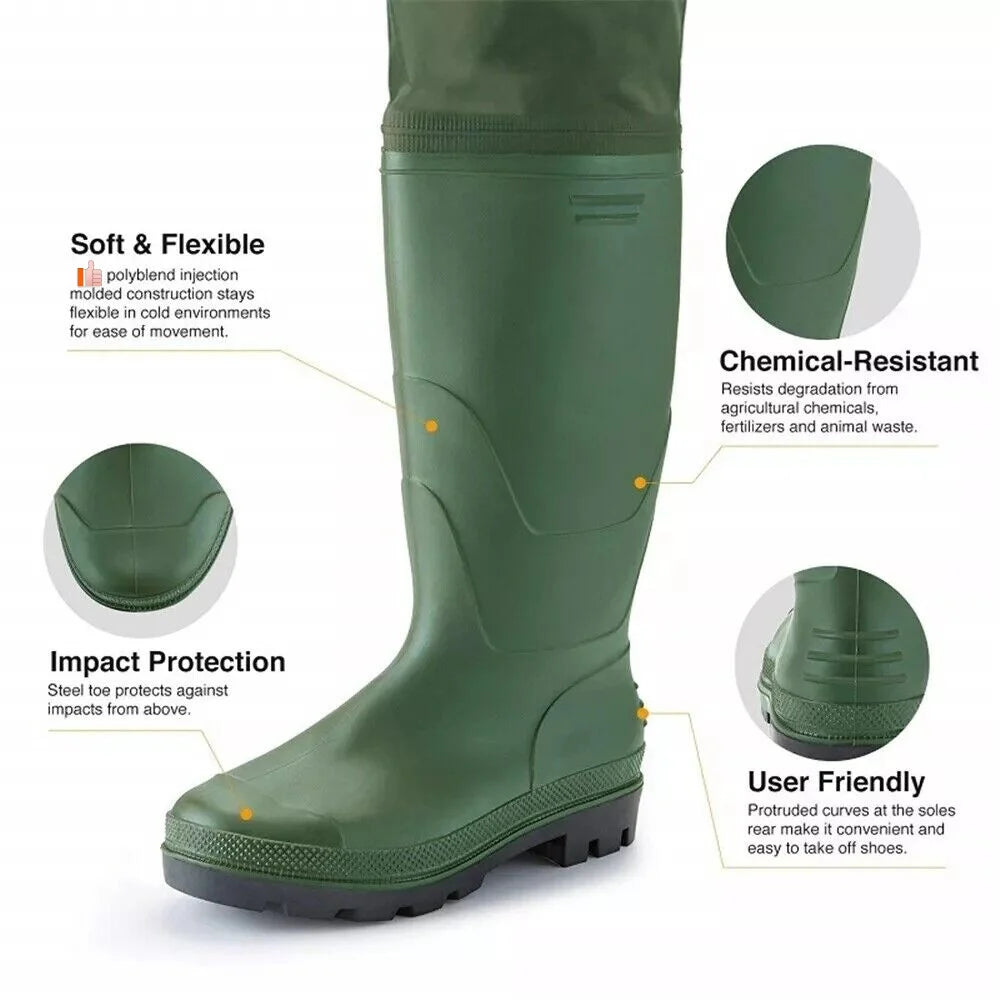Night Cat Fishing Farm Working Waterproof Hunting Chest Wader with Boots Belt