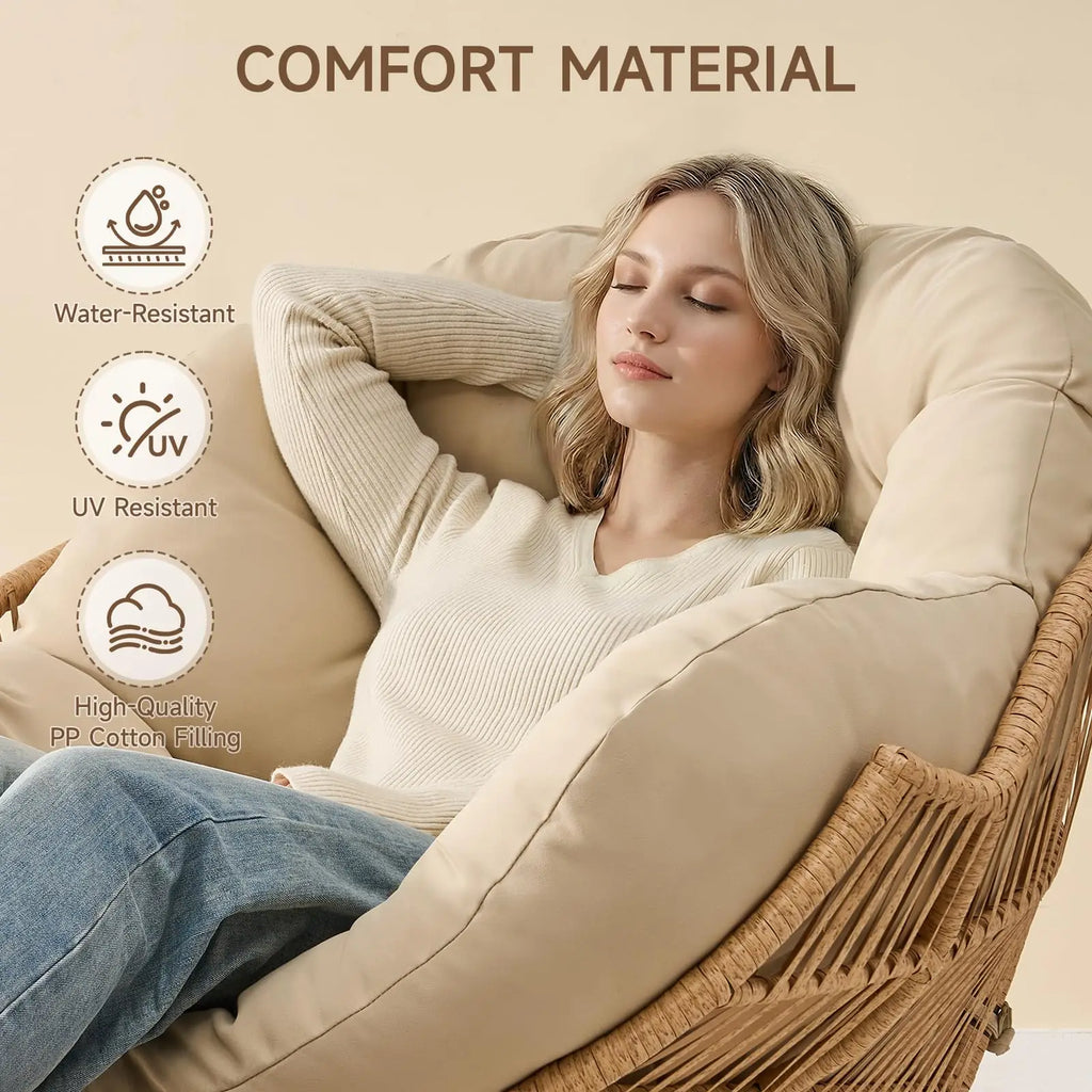 Papasan Rocking Chair with Ottoman