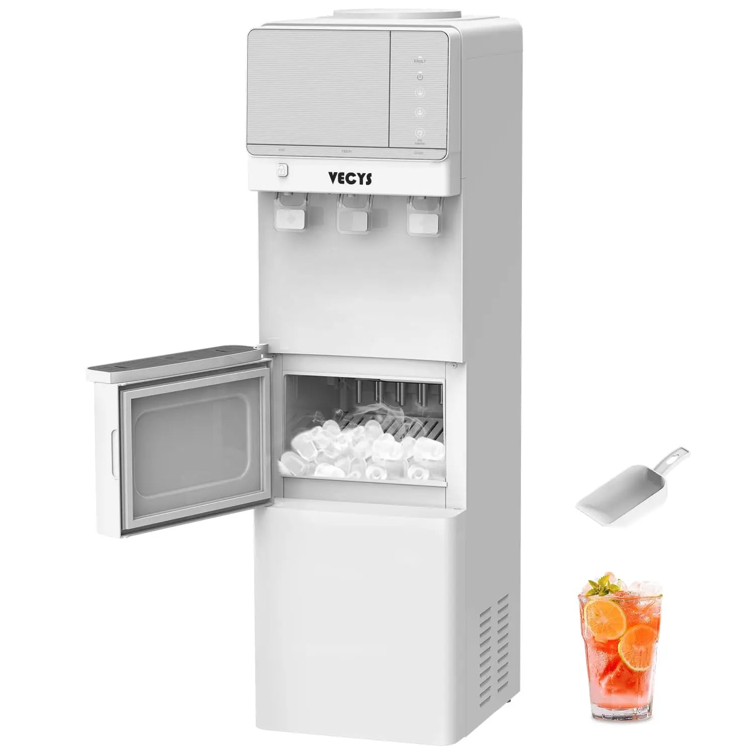 Hot and Cold Water Dispenser with Ice Maker