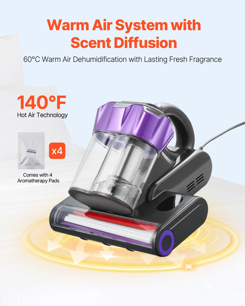 SucceBuy Mattress Vacuum Cleaner & Heating Ultrasound Handheld for Bed Sofa