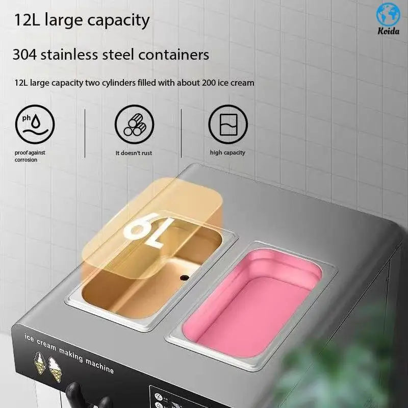Commercial Stainless Steel Table Top Soft Ice Cream Machine