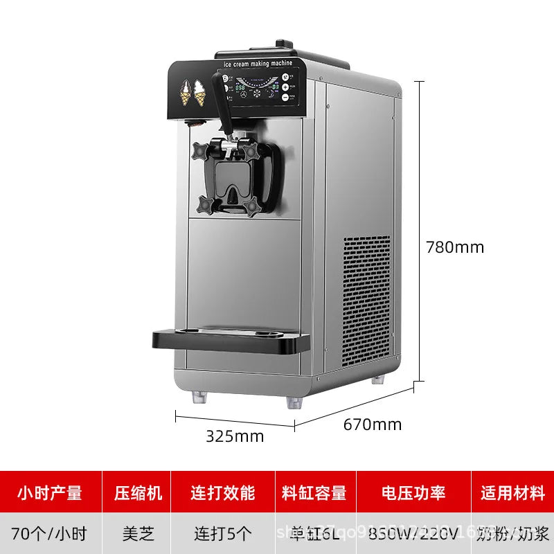 Commercial Stainless Steel Table Top Soft Ice Cream Machine