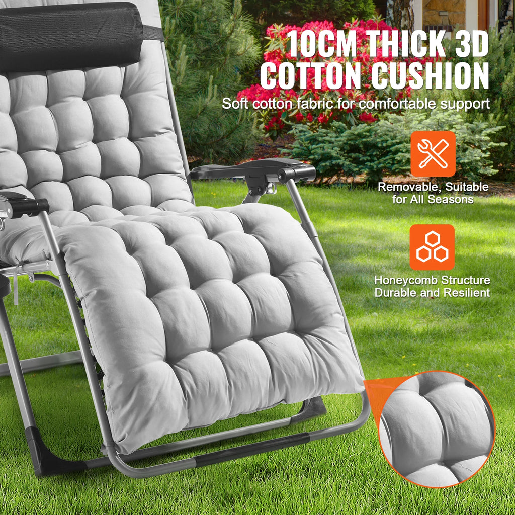 SucceBuy Zero Gravity Recliner Lounge Chair with Cushion Footrest and Cupholder